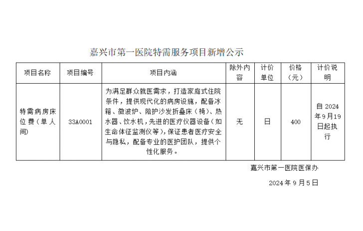 pg电子特需服务项目新增公示(特需病房床位费(单人间)).png